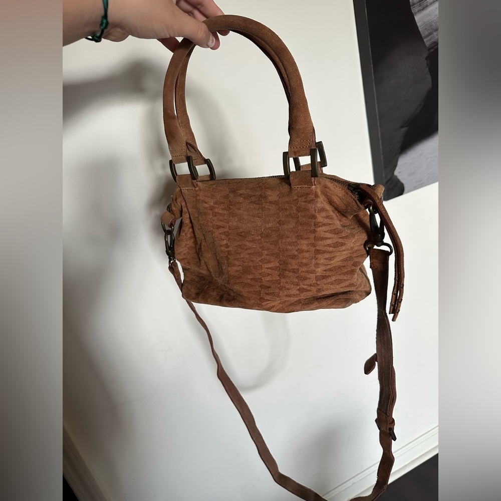 Brown Suede Crossbody